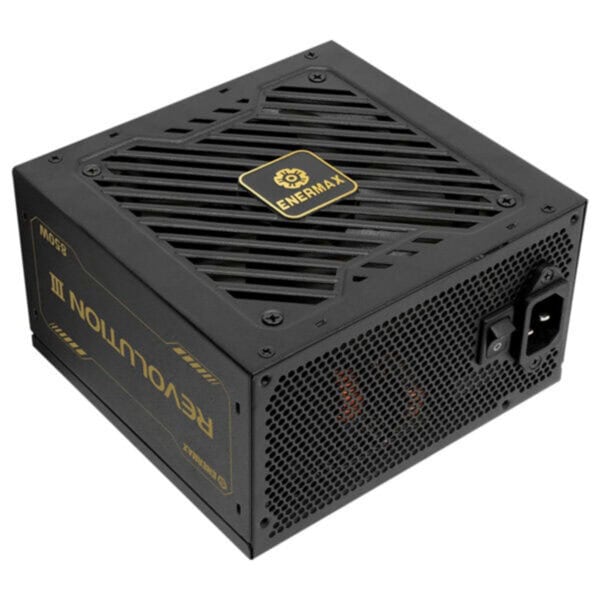 Enermax REVOLUTION III 850W 80+ Gold volledig modulair ATX 3.1 voeding met PCIe 5.1, ontworpen voor krachtige gaming- en high-performance pc's.