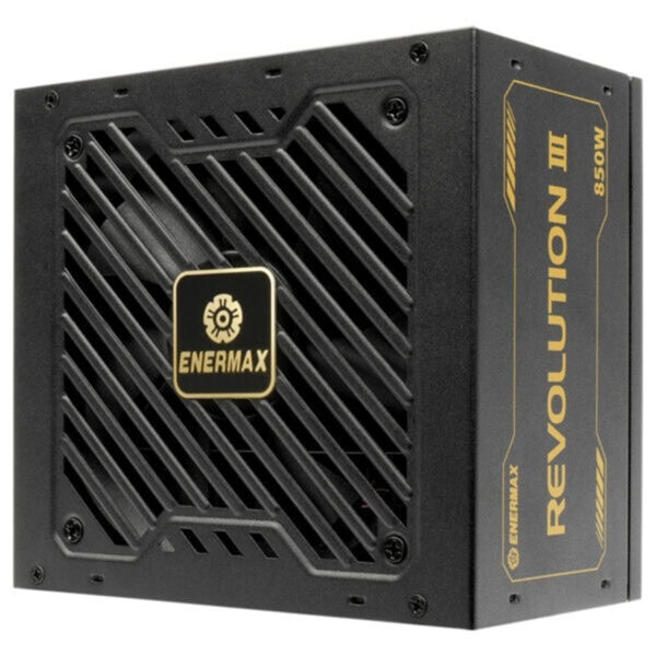 Enermax REVOLUTION III 850W 80+ Gold PCIe 5.1 volledig modulair ATX 3.1 voeding voor gaming en high-performance systemen.