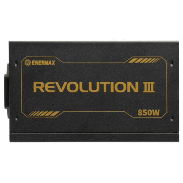 Enermax REVOLUTION III 850W 80+ Gold PCIe 5.1 volledig modulair ATX 3.1 voeding, geschikt voor high-performance gaming en krachtige PC-builds.