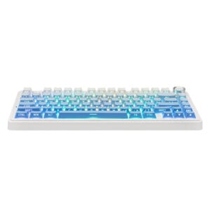 Optimaal mechanisch gaming toetsenbord met draadloze connectie en hot-swap functies.
