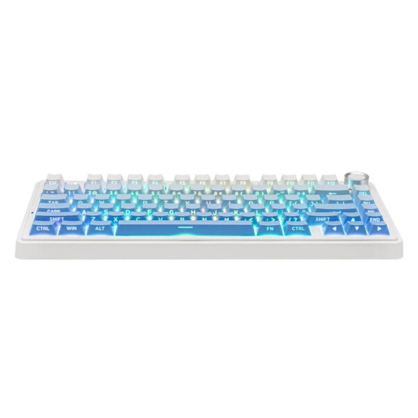 Optimaal mechanisch gaming toetsenbord met draadloze connectie en hot-swap functies.