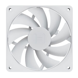 Wit behuizingsventilator HYTE FA12 Snow White, 120mm, ideaal voor PC-behuizingen, stille werking, verbeterde luchtstroom en koeling, perfect voor gaming en high-performance systemen.