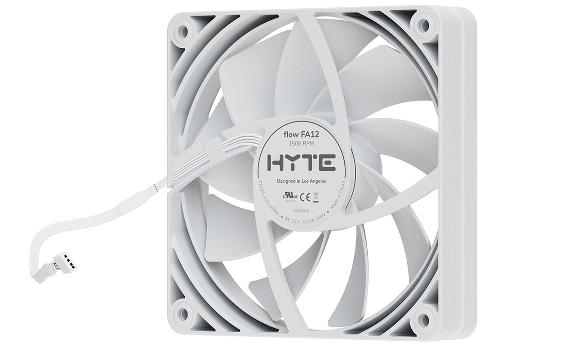 Hyte FA12 Snow White 120mm ventilator voor pc-behuizingen, stil en efficiënt, ideaal voor optimale koeling en luchtstroom in gaming- en werkcomputers.