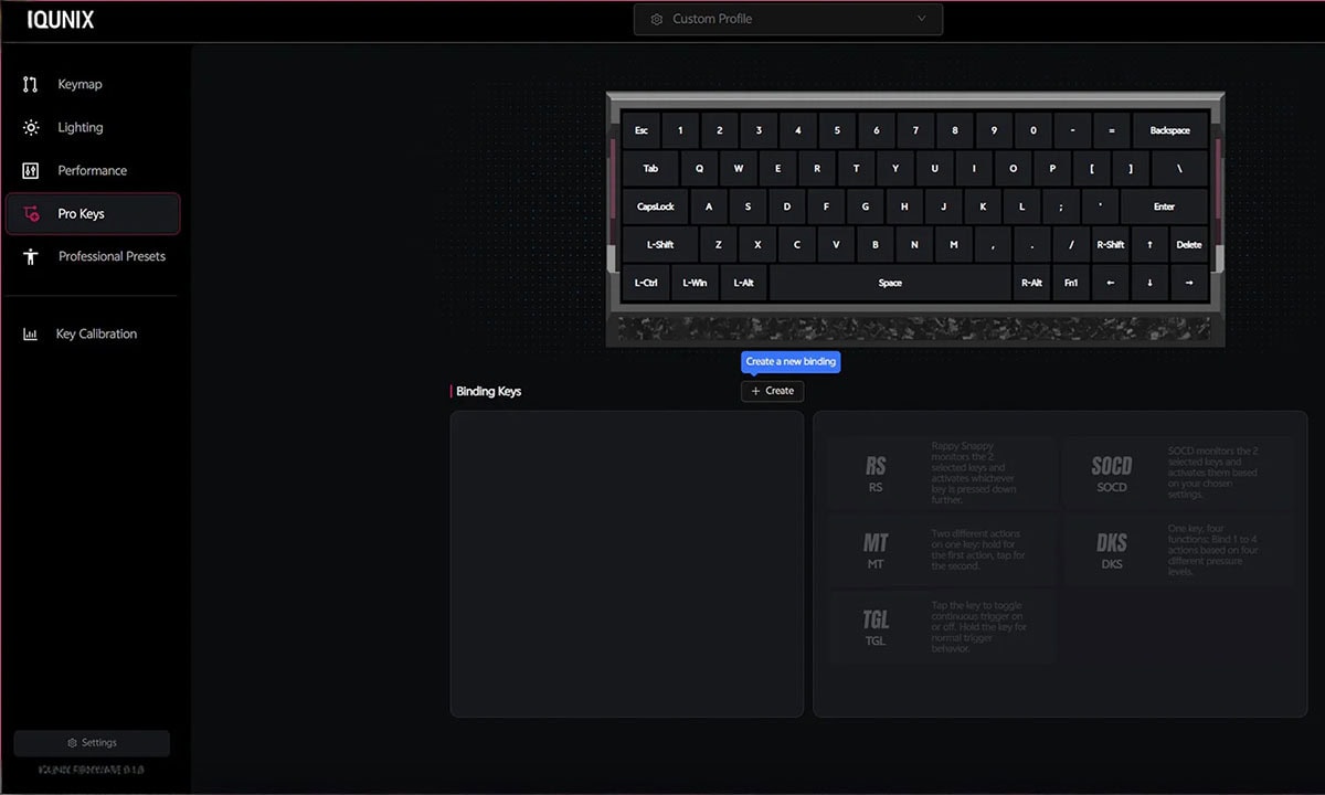 Hoogwaardig IQUNIX EV63 mechanisch gaming toetsenbord met zilveren Blade RS design, magnetische switches, RGB-verlichting, hall effect, hot-swap functies en 60% compact formaat.