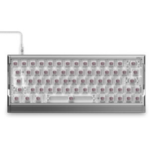 Mechanisch gaming toetsenbord IQUNIX EV63 Silver Blade RS met RGB-verlichting, magnetische switches, hall effect, 8K Hz polling rate en hot-swappable switches voor optimale gamingprestaties.