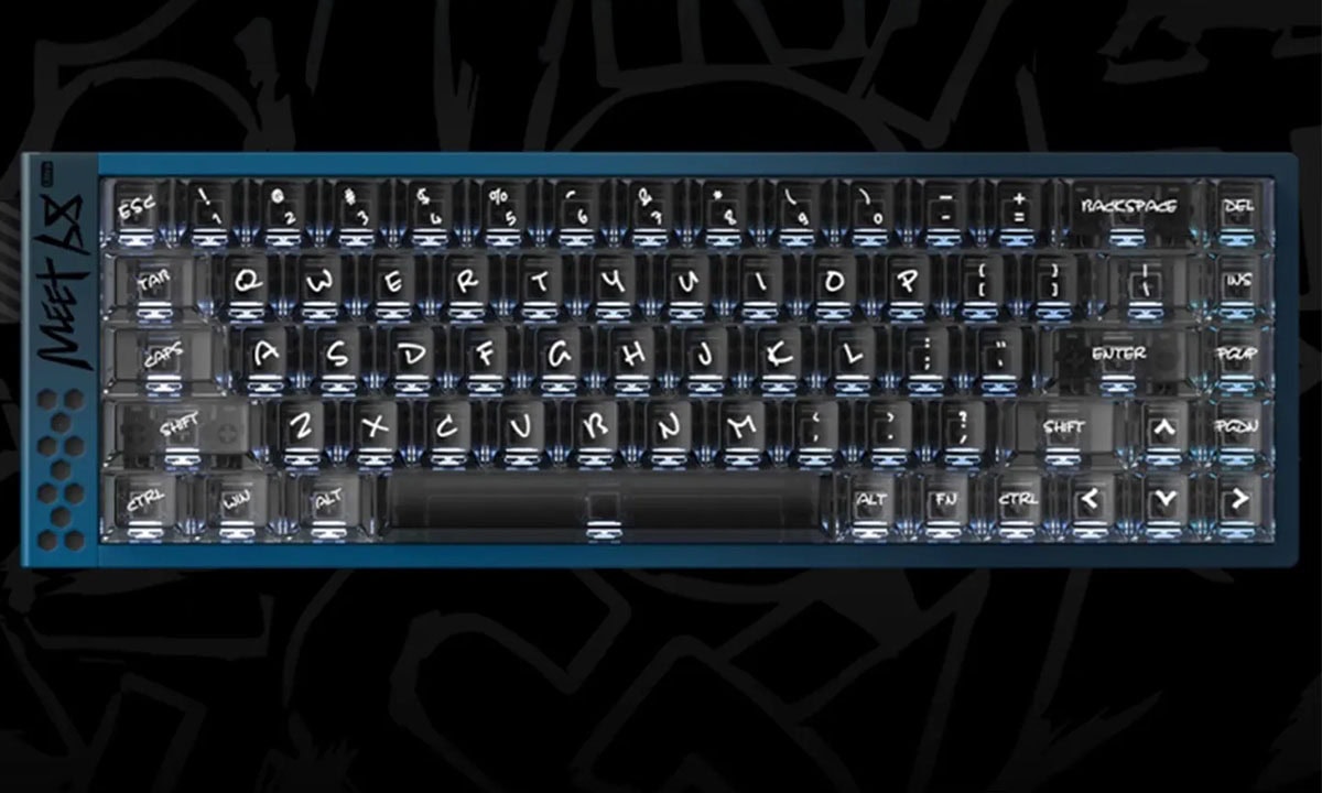 Compact mechanisch gaming toetsenbord met Jewel Blue switches, RGB-verlichting en Hall Effect technologie, perfect voor gamers en professionals.