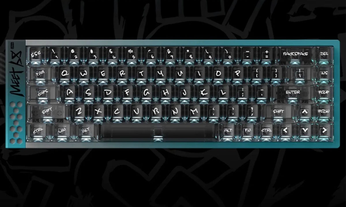 Compact mechanisch gaming toetsenbord met Aurora Green backlight, magnetische switches, 8K Hz Hall Effect, hot-swap functies en RGB-verlichting, ideaal voor gamers en professionals.
