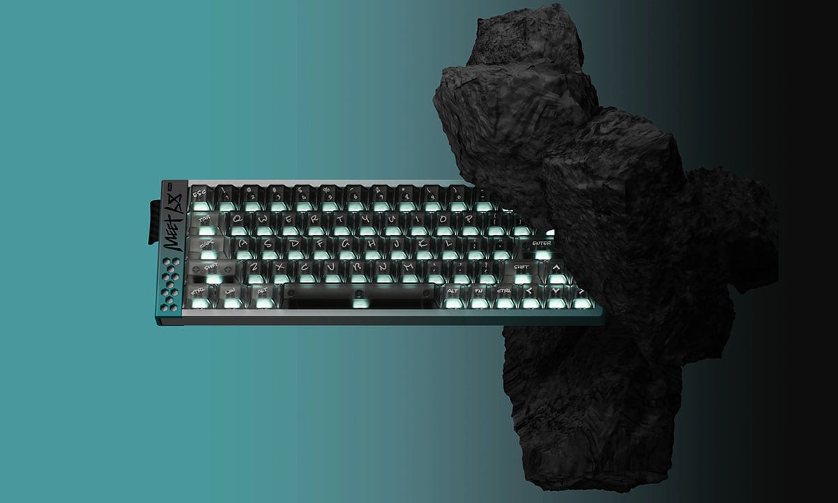 Compact mechanisch gaming toetsenbord met Aurora groen backlight, magnetische Omega switches, 8K Hz Hall Effect, Hotswap functies en RGB-verlichting, ideaal voor gamers.