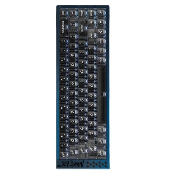 Compact IQUNIX Meet68 mechanisch gaming toetsenbord met Jewel Blue switches, 65% layout, RGB-verlichting, hot-swappable switches en Hall Effect technologie voor optimale gaming prestaties.
