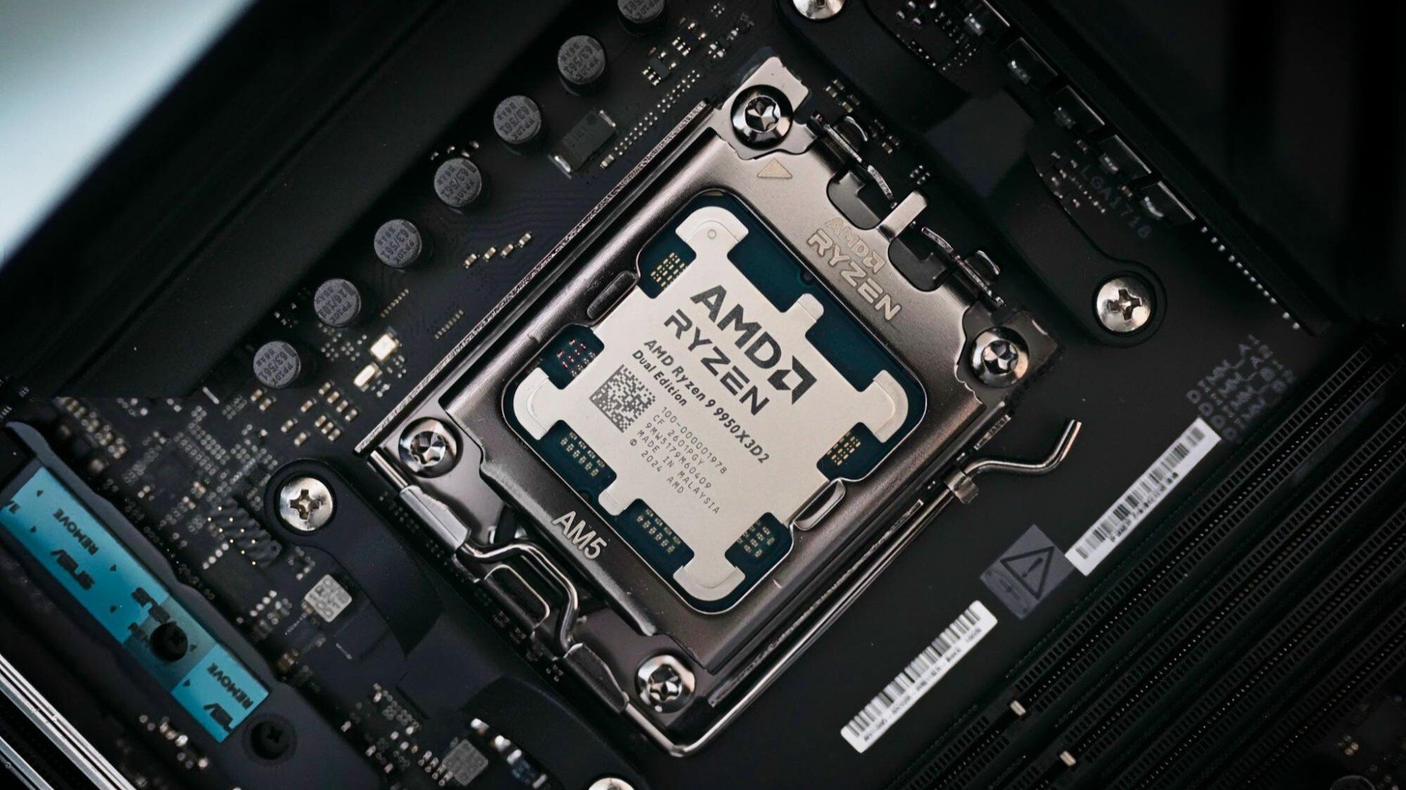 AMD Ryzen CPU geïnstalleerd in een gaming computer.
