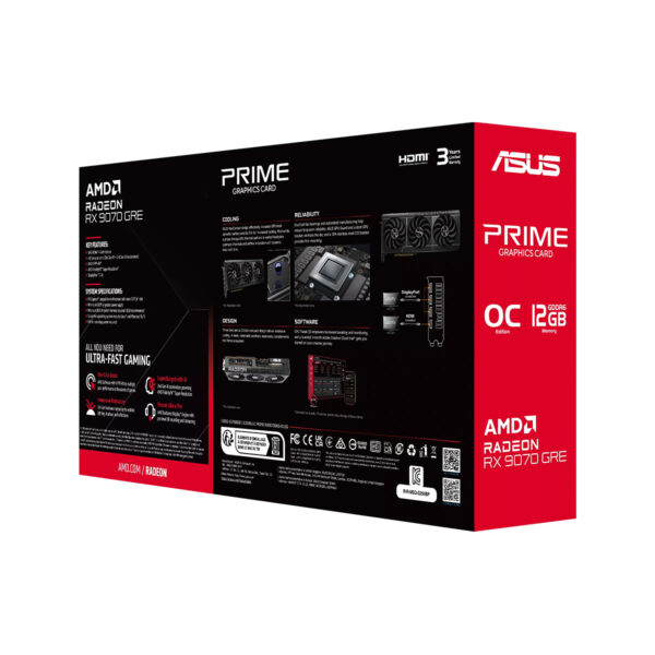 Asus Prime Radeon Rx 9070 Gre Oc Edition 12gb Gddr6 192 Bit Grafische Kaart 12