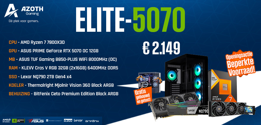 Elite 5070 Amd Ryzen 7 7800x3d Tray Asus Dual Geforce Rtx 5070 Oc 12gb 32gb Ram 2tb M 2 Ssd Gaming Pc Banner 20260604