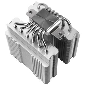 Aluminium CPU-koellichaam met meerdere warmtebuizen voor optimale koeling en prestaties. Geschikt voor gaming en high-performance computers.