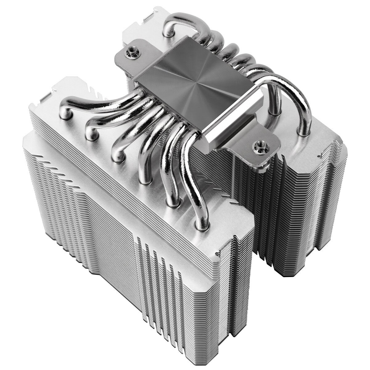 Aluminium CPU-koellichaam met meerdere warmtebuizen voor optimale koeling en prestaties. Geschikt voor gaming en high-performance computers.