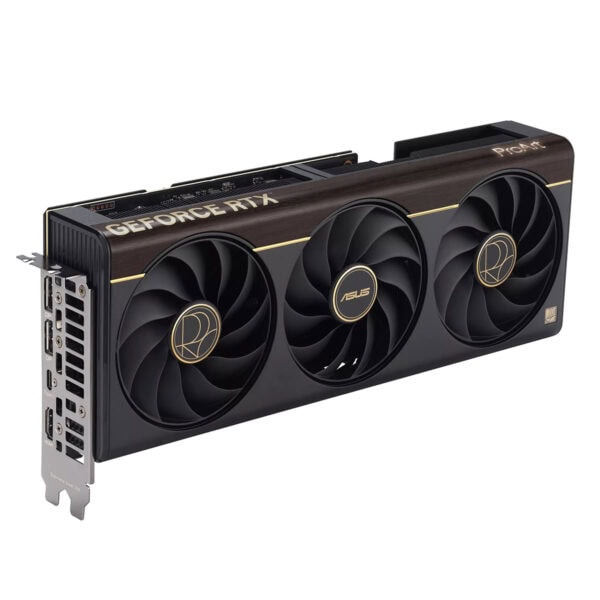 ASUS GeForce RTX 5070 Ti OC Edition grafische kaart met drie ventilatoren en zwarte afwerking, geschikt voor gaming en professionele toepassingen.