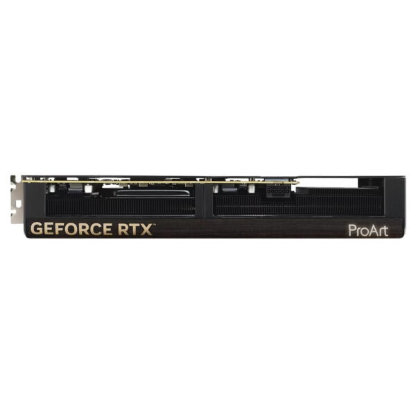 De ASUS ProArt GeForce RTX 5080 grafische kaart met 16GB GDDR7 geheugen en OC-edition, ontworpen voor professionele en gaming prestaties.