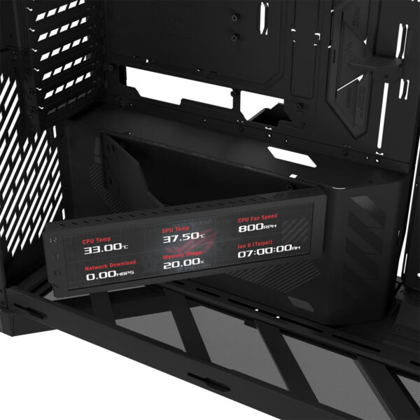 Asus Rog Cronox Gr801 Argb Panoramisch Gehard Glas Lcd Scherm Full Tower E Atx Gaming Behuizing 12
