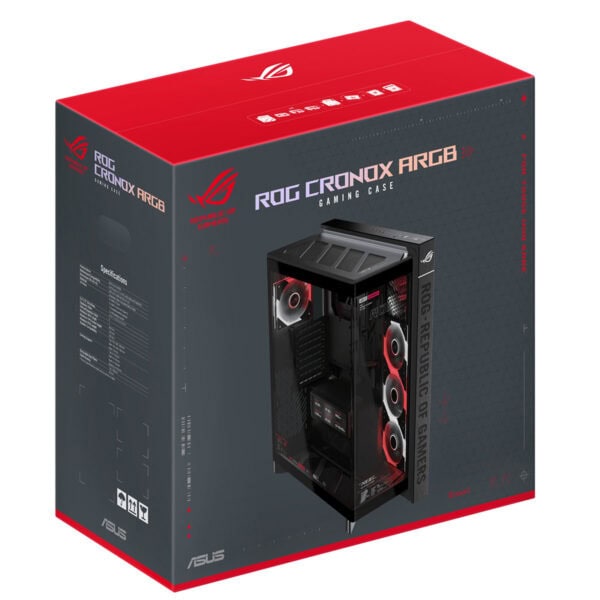 Asus Rog Cronox Gr801 Argb Panoramisch Gehard Glas Lcd Scherm Full Tower E Atx Gaming Behuizing 22
