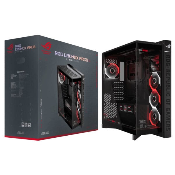 Asus Rog Cronox Gr801 Argb Panoramisch Gehard Glas Lcd Scherm Full Tower E Atx Gaming Behuizing 23