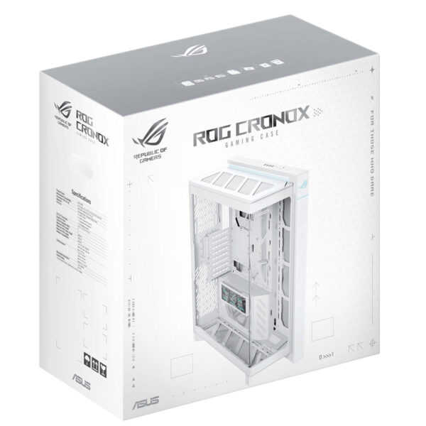 Asus Rog Cronox Gr801 White Edition Argb Panoramisch Gehard Glas Lcd Scherm Full Tower E Atx Gaming Behuizing 22