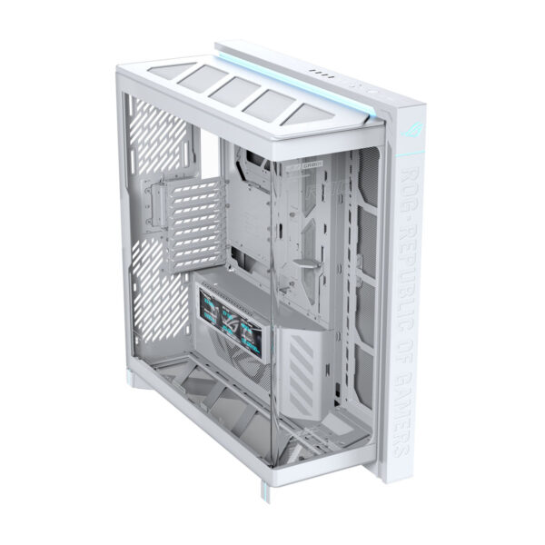 Asus Rog Cronox Gr801 White Edition Argb Panoramisch Gehard Glas Lcd Scherm Full Tower E Atx Gaming Behuizing 3