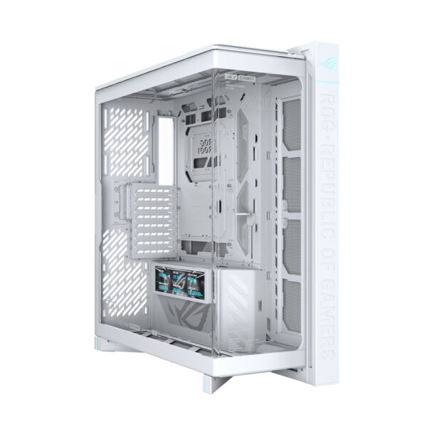 Asus Rog Cronox Gr801 White Edition Argb Panoramisch Gehard Glas Lcd Scherm Full Tower E Atx Gaming Behuizing 4