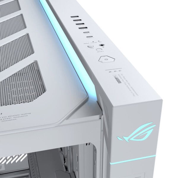 Asus Rog Cronox Gr801 White Edition Argb Panoramisch Gehard Glas Lcd Scherm Full Tower E Atx Gaming Behuizing 7