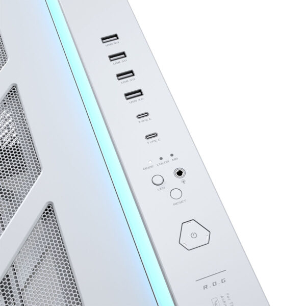 Asus Rog Cronox Gr801 White Edition Argb Panoramisch Gehard Glas Lcd Scherm Full Tower E Atx Gaming Behuizing 8