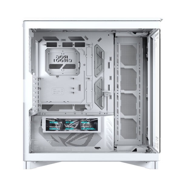 Asus Rog Cronox Gr801 White Edition Argb Panoramisch Gehard Glas Lcd Scherm Full Tower E Atx Gaming Behuizing 9