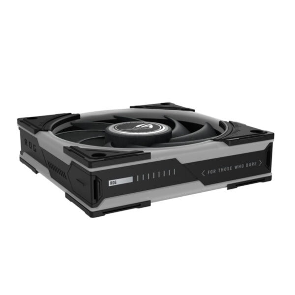 ASUS ROG Eurux GR120 ARGB ventilator, 120mm, zwart en grijs, voor pc-behuizingen, met ARGB-verlichting en ROG branding.