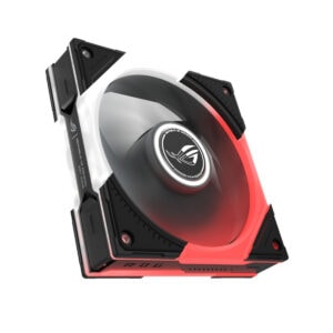 ROG Eurux GR120 ARGB ventilator voor pc-behuizingen met kleurrijke verlichting en krachtige airflow.