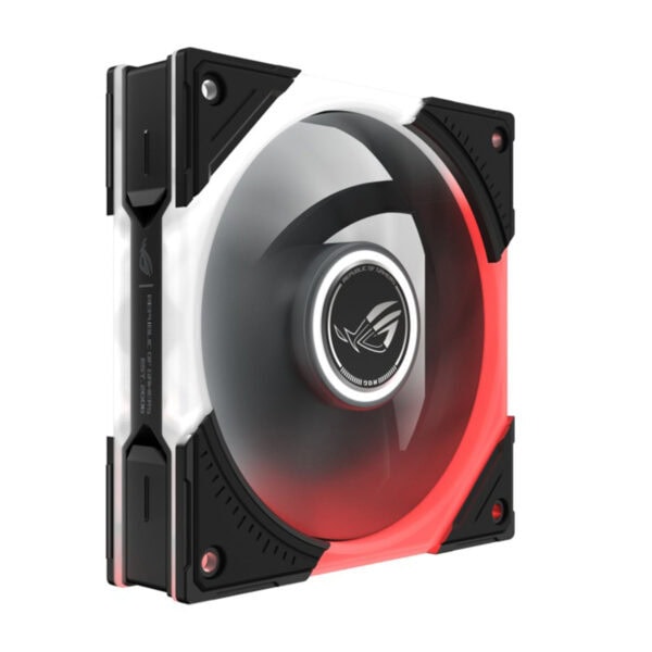 ASUS ROG Eurux GR120 ARGB ventilator met RGB-verlichting voor gaming-behuizingen.