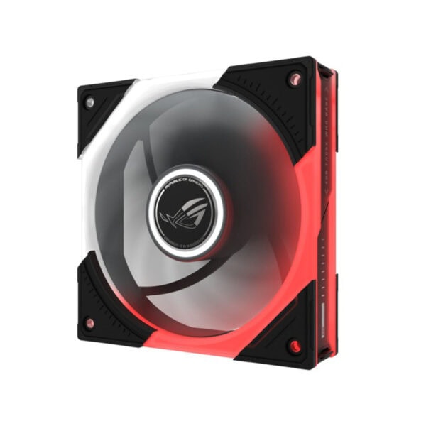 ASUS ROG Eurux GR120 ARGB ventilator met verlichte rand voor gaming PC-behuizingen.