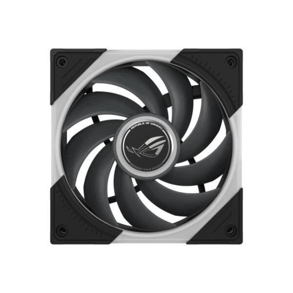 ASUS ROG Eurux GR120 ARGB ventilator, 120mm, zwart en wit, voor pc-behuizingen en gaming systemen.