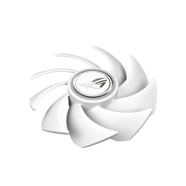 Witte ARGB ventilator van ASUS ROG Eurux GR120 met 120mm diameter, ontworpen voor gaming PC-behuizingen en koeling.
