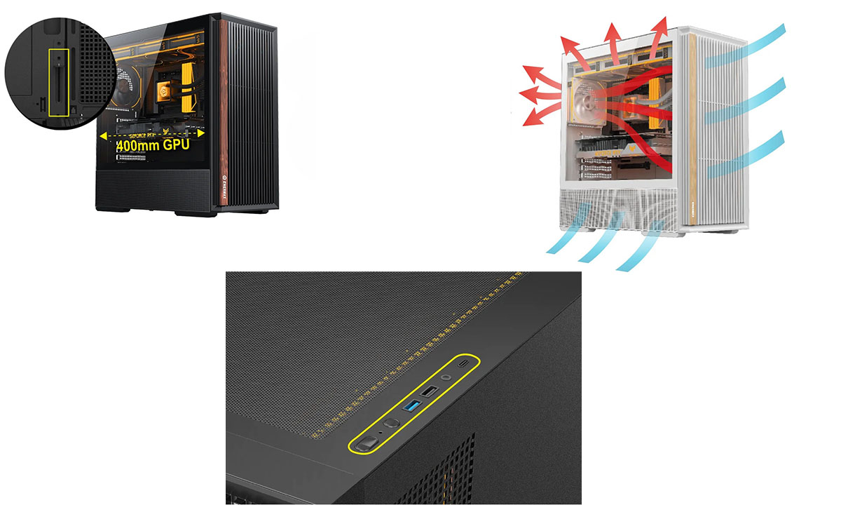 GPU ondersteuning, maximale luchtstroom en moderne aansluitingen