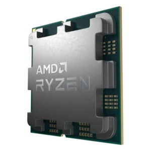 AFbeelding van een AMD Ryzen 7 5700G processorkaart met metalen behuizing en contactpunten, passend bij desktop APUs.